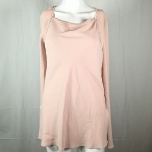 Elizabeth & James Top Women Sz XS Pink Square Neck Open‎ Back Flare Sleeve Tunic